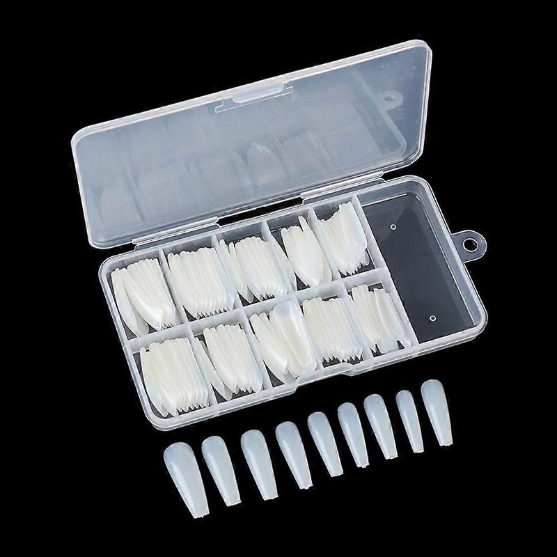 100 pcs Acrylic False Nails Full Cover Coffin Shaped