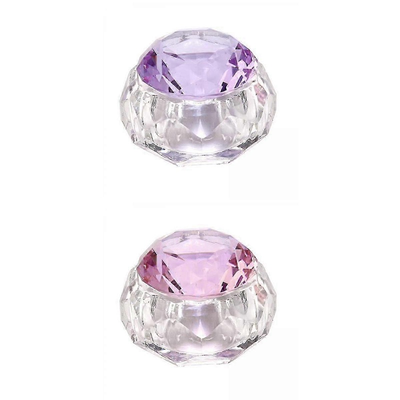 2 Pieces of Nail Art Dappen Dish Bowl Crystal Glassware with Lid for The