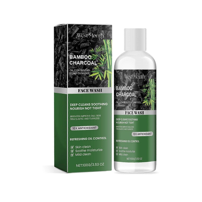 Charcoal Facial Cleanser - Deep Cleans, Moisturizes & Controls Oil for Fresh Skin