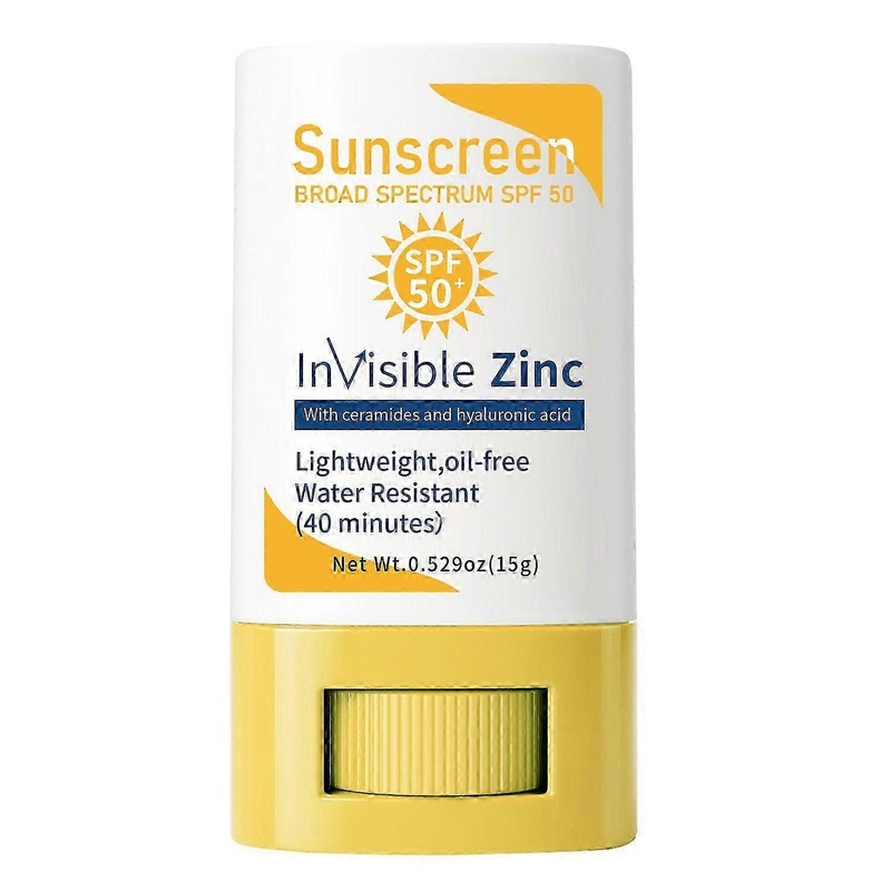 Mineral Sunscreen Stick SPF 50 - Waterproof Face & Body Sunblock with Ceramides & Hyaluronic Acid - Travel Size Beach Sun Protection