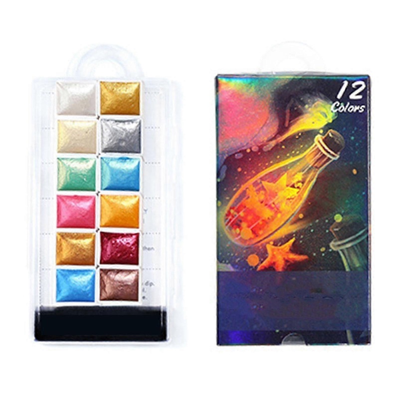Solid set 12 colors watercolor pigment palette for DIY nail art BSC05