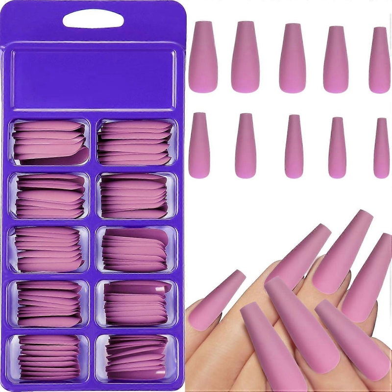 100pcs matte extra long ballerina press on nails