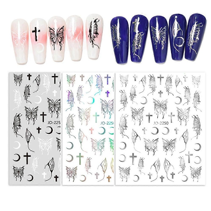 12 Pcs Butterfly Nail Art Decals Stickers Butterfly Nail Design Butterflies Nail Art Glue Stickers Sheet Butterfly Nail Stickers