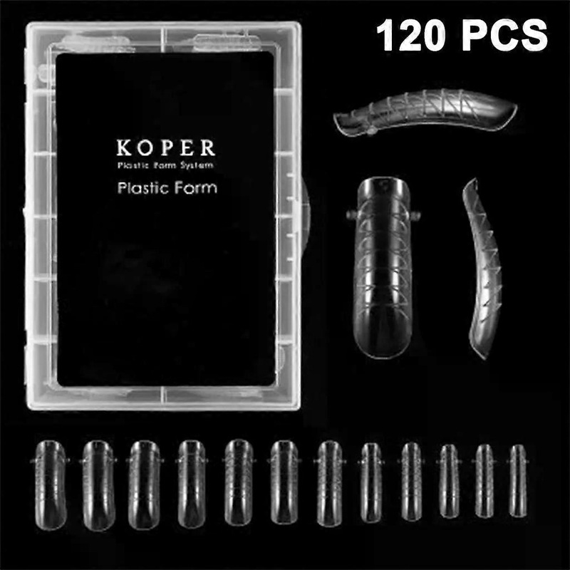 120 pcs Poly Nail Extension Gel Dual Forms Nail Builder Extension Gel Nail Form Clear Full Cover Tips