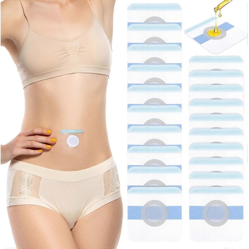 20Pcs Castor Oil Patches, Disposable Castor Oil Pack Wrap Self-Adhesive Belly Button Blank Pack Wrap Anti-Leakage Acupoin