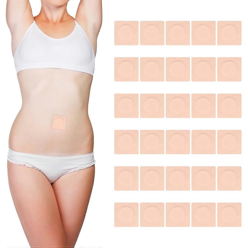 30pcs Castor Oil Pack Wrap for Belly Button, 2.76in Disposable Self-Adhesive Castor Oil Patches Pads Highly Absorbent Ant