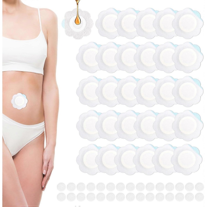 30pcs Castor Oil Wrap for Belly Button, Castor Oil Pack Wrap Pad for Belly Button Patches Sticker Highly Absorbent Bandag