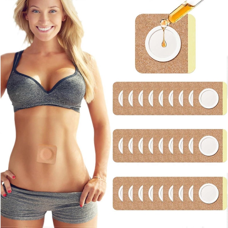 36Pcs Castor Oil Pack Wrap, Organic Cotton Castor Oil Patches for Belly Button, Disposable Self-Adhesive Pads, Portable A
