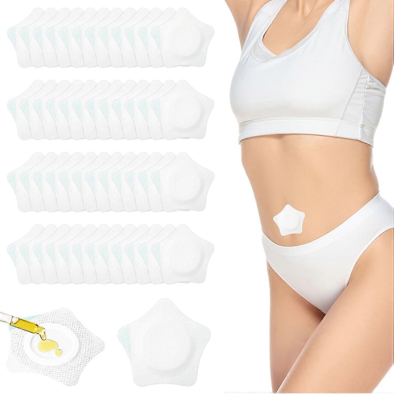 50 Pcs Castor Oil Belly Button Patch, Self-Adhesive Castor Oil Patches Disposable, Belly Button Patch Spunlace Cloth High