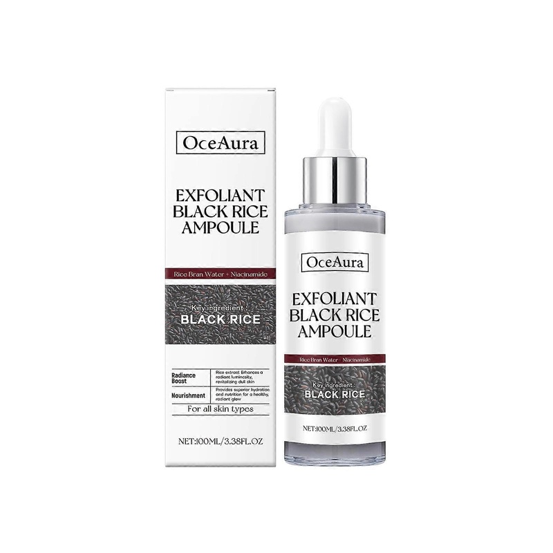 Black Rice Brightening Exfoliating Liquid Cleanser Exfoliating Ampoule Facial Serum Softens Skin