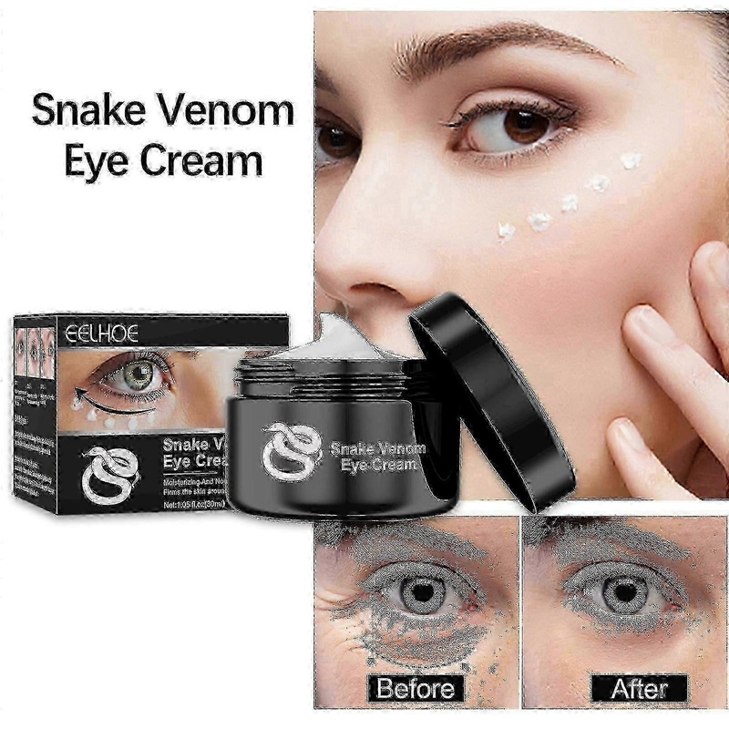 EELHOE Snake Venom Eye Cream Eye Bags Firming Lifting Hydrating Anti-Wrinkle Moisturizing Eye Circles Eye Care Eye Cream Diminishing Fine Lines Anti-A