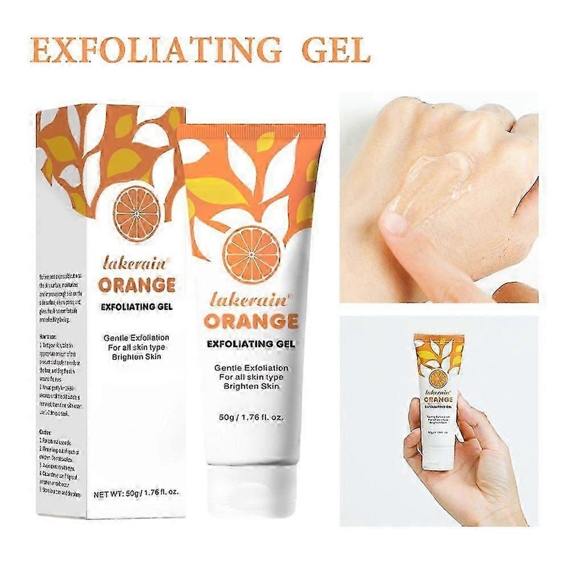 Orange Exfoliating Gel Scrub, Natural Moisturizing Orange Exfoliante Facial Peeling Gel for Face Body Skin Deep Cleansing Exfoliating Gel Scrub