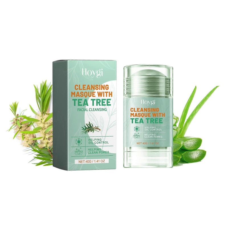Tea Tree Cleansing Mask, Deep Cleans Pores, Lightens Acne, Firms Clay Mask Stick, Softens and Smooths Skin