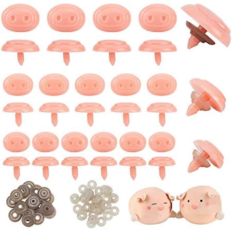 120pcs Oval Craft Pig Nose 5 Size Plastic Animal Safety Nose with 60pcs Precise Washers