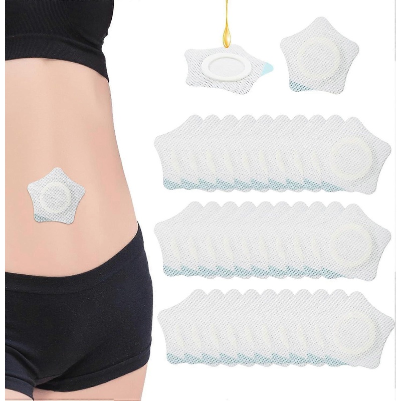 30pcs Castor Oil Belly Pack Wraps, 2.95in Self-Adhesive Highly Absorbent Non-Woven Fabrics Castor Oil Belly Button Pad Co