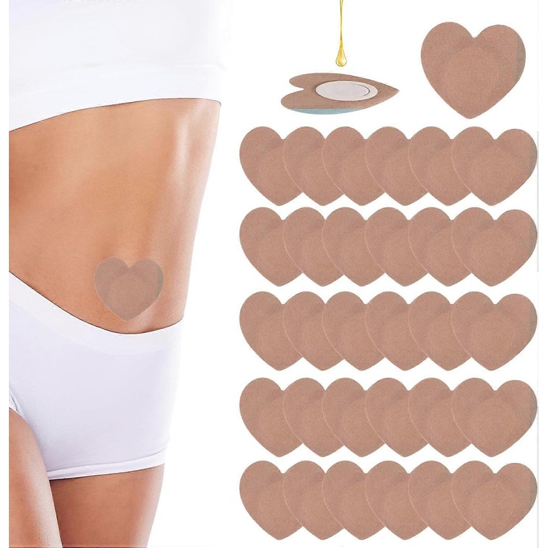 30pcs Castor Oil Pack Wrap for Belly Button, Self-Adhesive Castor Oil Patches Pads No Leakage Highly Absorbent Organic Co