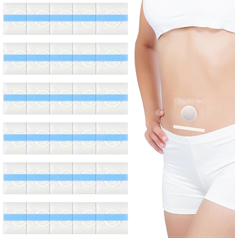 30pcs Castor Oil Pack Wrap for Belly Button, Single Use Organic Self Adhesive Cotton Castor Oil Patches Cover Patch Water