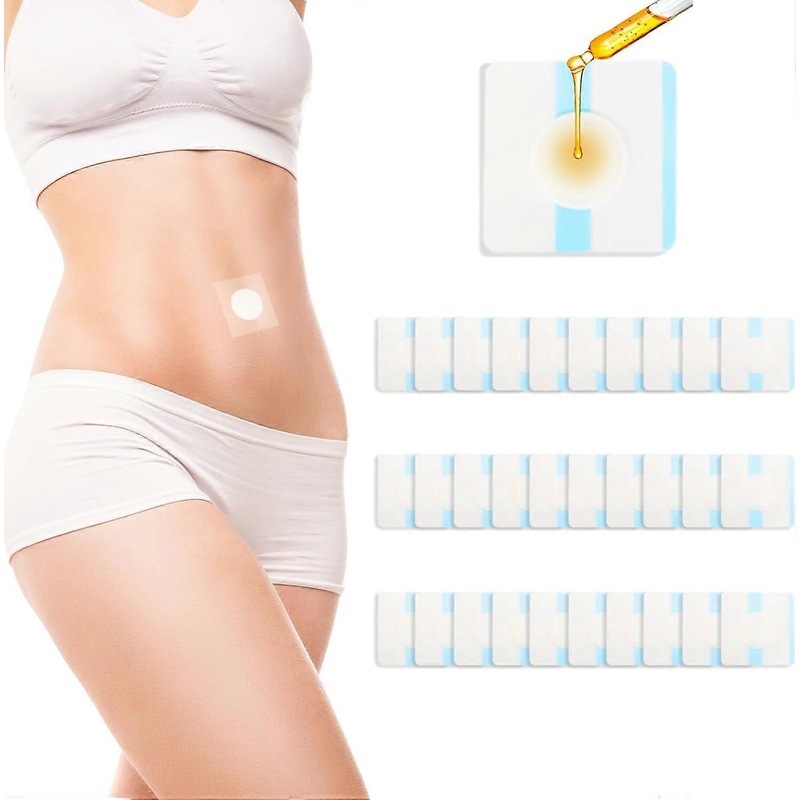 30Pcs Castor Oil Patches for Belly Button, Castor Oil Pack Wrap, Self-Adhesive Disposable Leak-Proof Organic Cotton Pads,