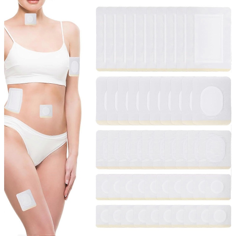 50pcs Castor Oil Pack Wrap Set, Highly Absorbent Castor Oil Patch Cover Pads for Belly Button Arms Neck Waist Feet Easy t