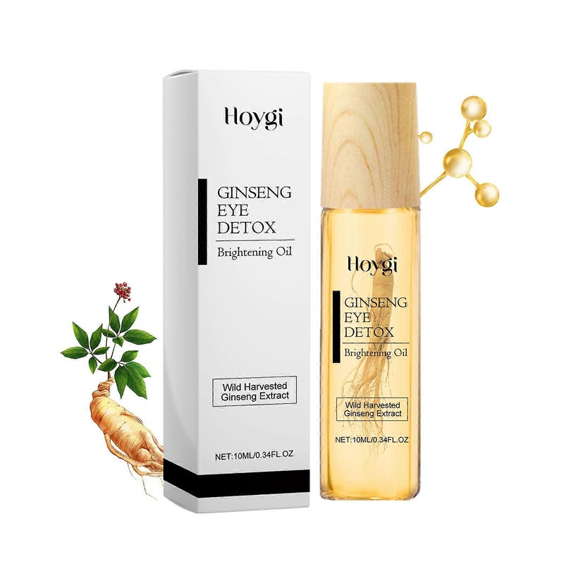 Ginseng Eye Detoxifying and Brightening Oil, moisturizing, smoothing, fine line, anti-wrinkle, firming, brightening and revitalizing essential oil
