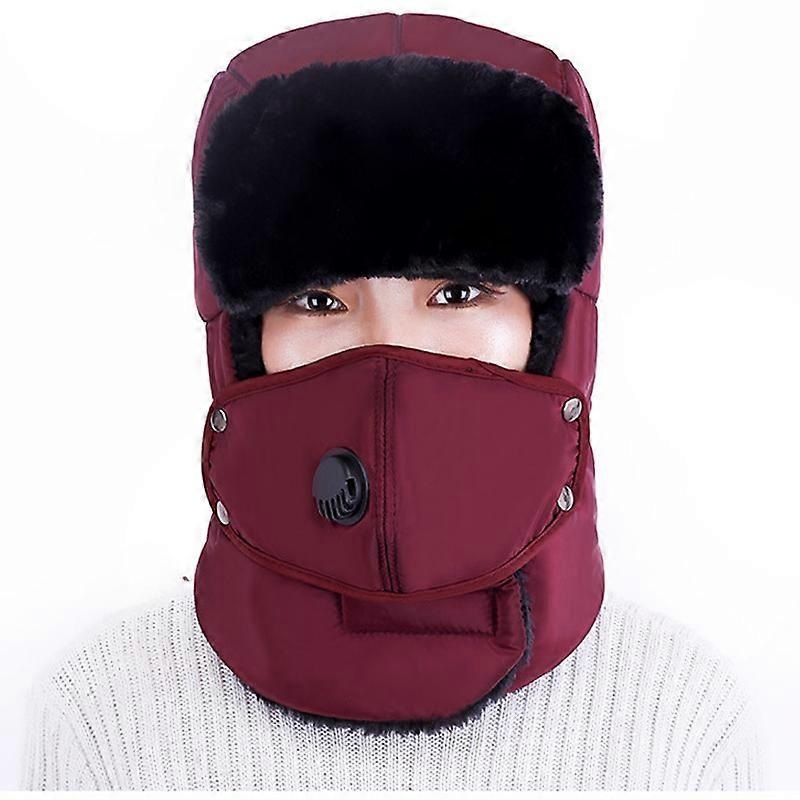 Men Women Winter Hats Trapper Russian Trooper Earflap Waterproof Ski Face Mask