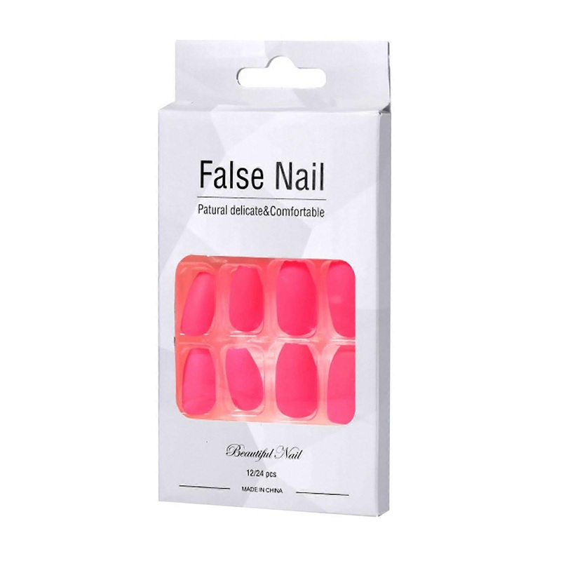 Short Fluorescent Luminous Nail Patch Wearing Nail Solid Color Nail Patch PU9101