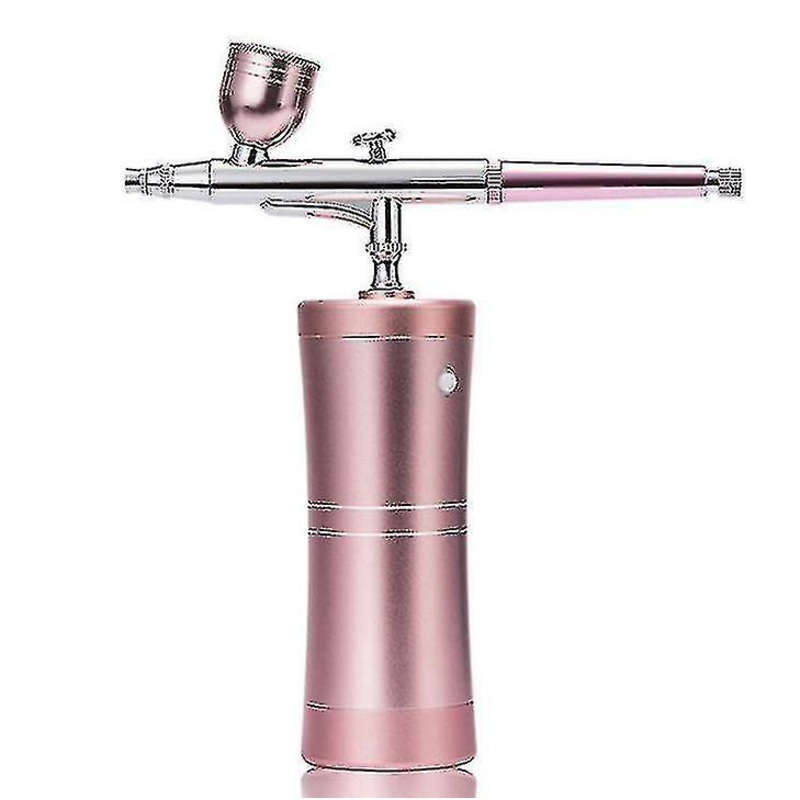 Top 0.4mm Mini Air Brush Paint Spray Gun Compressor Kit For Nail Art Designpink