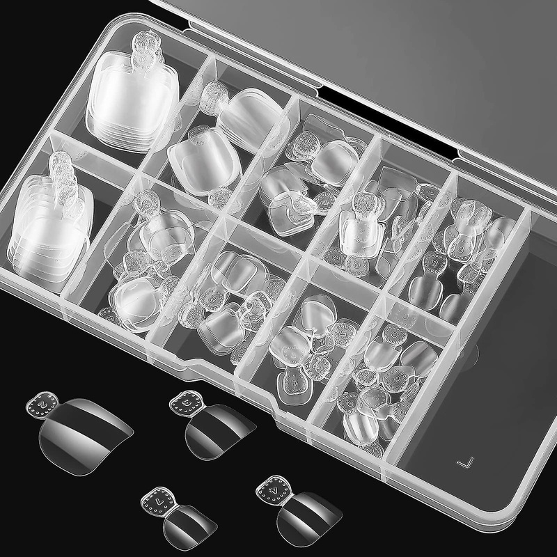 100 Pieces Fake Toenails In 10 Sizes False Toenails Full Cover Artificial French Toenails Clear Fake Toenail Tips With Box