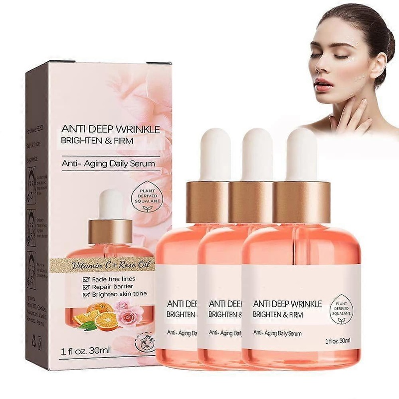 3pcs Advanced Deep Anti-wrinkle Serum, Anti Aging Daily Serum,Vitamin C Rose Firming Oil,Collagen Boost Anti-aging Serum 30ml