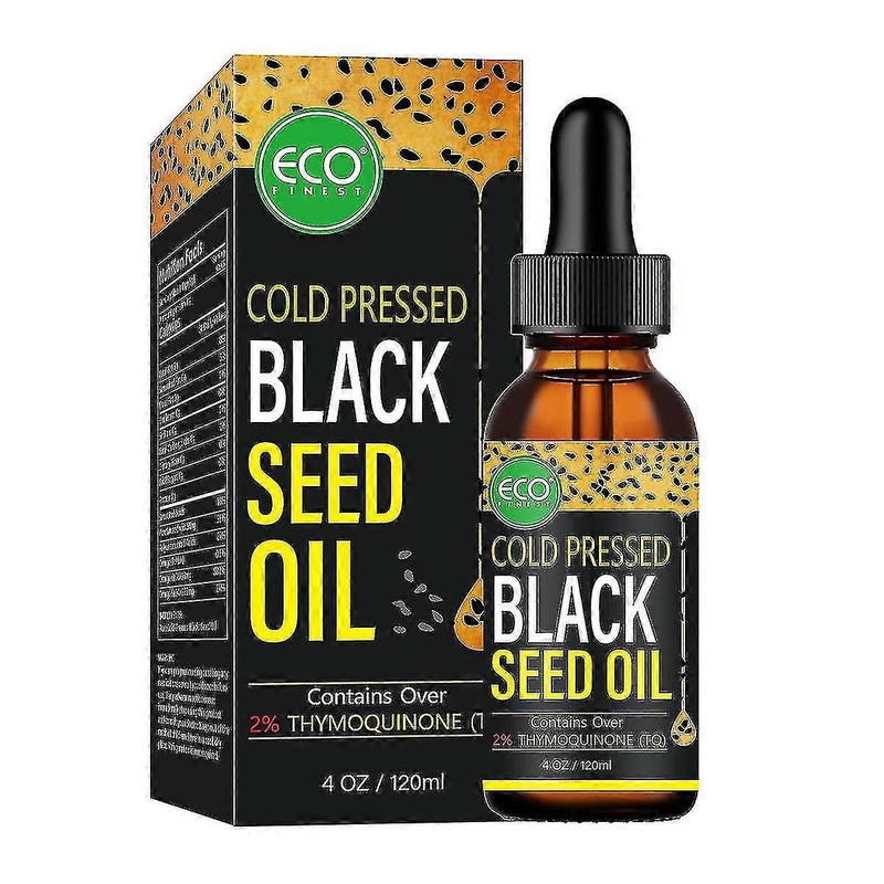 Black Seed Oil - Cold Pressed, 100% Black Cumin Seed Oil, Liquid Pure Black Seed Oil, 120ML - shenxin
