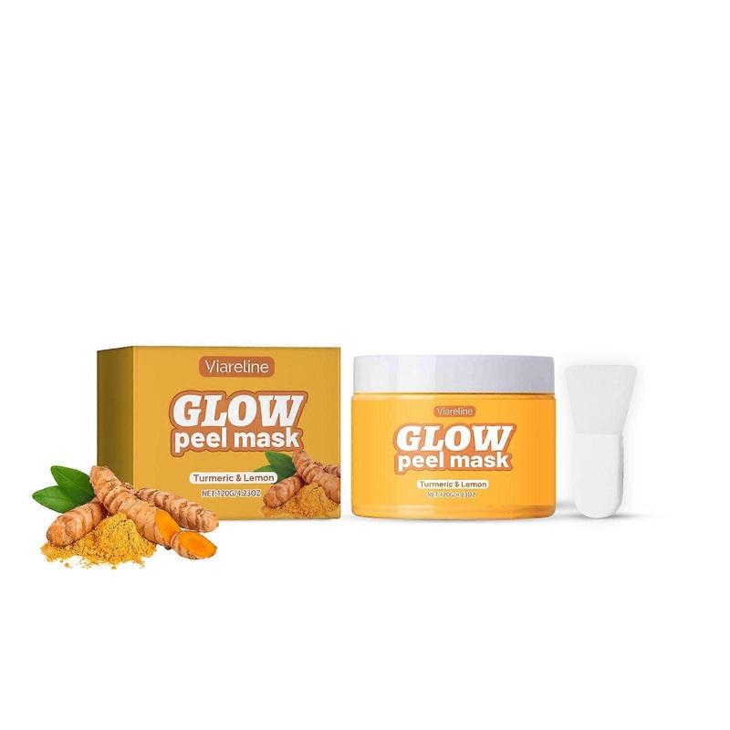 Glow Peel Mask, Turmeric Lemon Overnight Wrapping Peel Off Mask, Turmeric Teer-Off Mask, Exfoliating Face Mask for Skin
