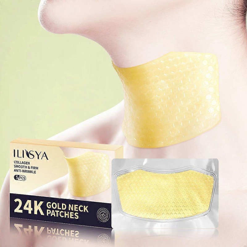 Neck Anti-Wrinkle Pads 5pcs - Collagen Gold Neck Patches Firming Nourishing Neck Lift Mask Patch Fine Lines Removal Hydrating