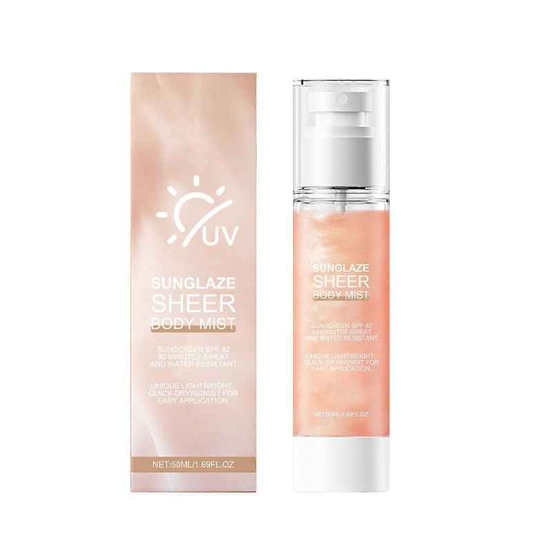 Sheer Body Mist Sunscreen SPF42 Infused With Shimmering Oil Hydrating Hydrates Brightens Gives Skin A Glowy Finish Lightweight Fast-Absorbing 50ml