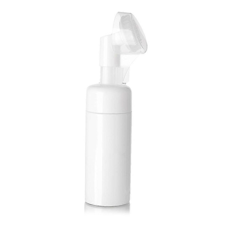 Soap Foaming Bottle for Facial Cleanser Foam Maker Bottle with Silicone Clean Brush Portable Facewashing Mousse Foam Bot  150ml white bottle
