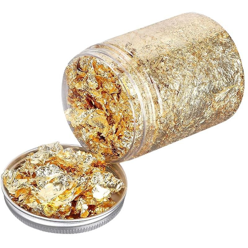 1 Bottle 5g Foil Paper Stunning Non-Fading Gold Foil Slime Making Foil Flakes Nail Art Decor