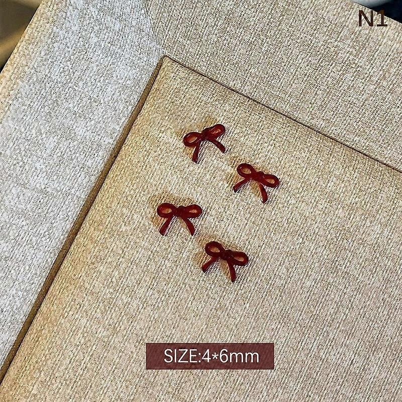 1Pcs/Bag Bowknot Nail Art Bow Charms DIY Bow Tie Decorations Design Parts Red Rhinestone Cute Manicure Supplies