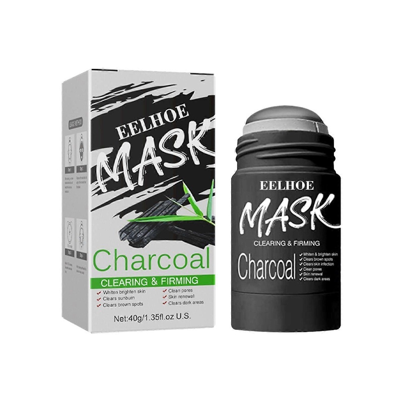 2 Pcs Bamboo Charcoal Mask Stick Blackhead Remover Deep Cleansing Smearing Clay Moisturizes Oil Control Purifying Clay Mask