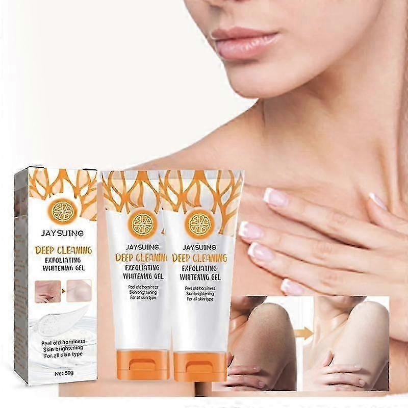 2Pcs Orange Exfoliating Whitening Gel Scrub Face Body Brightening Skin