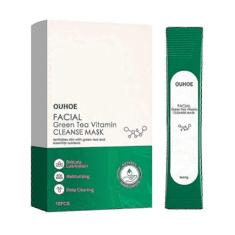Facial Green Tea Vitamin Cleanse Mask, Facial Acne Deep Moisturizing Smear Delicate Pores Tender Skin