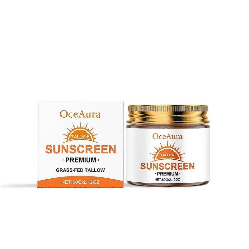 Natural Grass-Fed Tallow Sunscreen Cream - 60g, SPF Protection, Hydrating & Soothing for All Skin Types