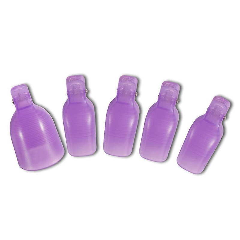 Reusable plastic toenail art soak off cap clips