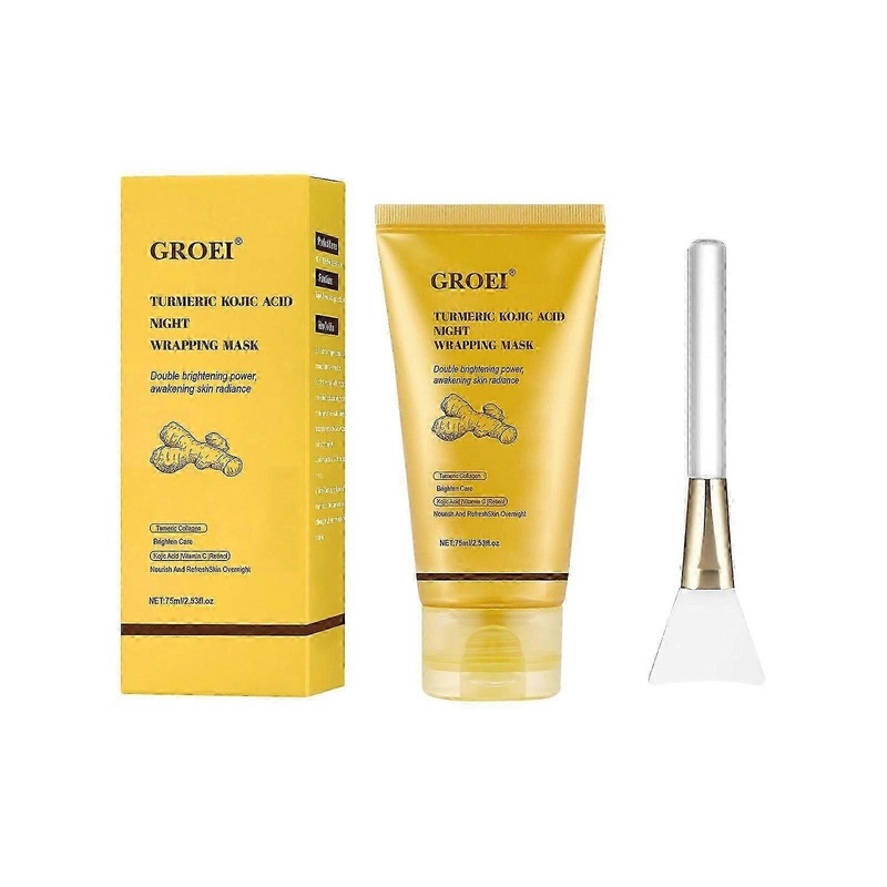 Turmeric Overnight Wrapping Peel Off Mask, Glass Glow Overnight Wrapping Mask, Collagen Overnight Wrapping Peel Off Facial Mask and Jelly Brush