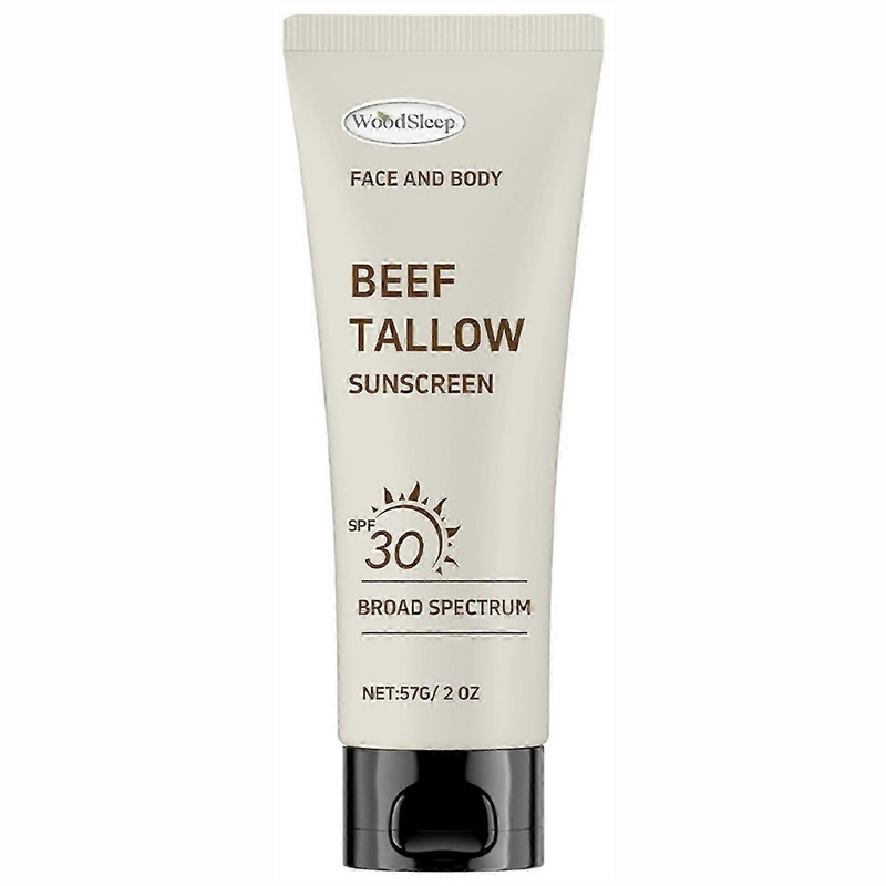 1-3x 2oz Natural Grass-Fed Beef Tallow Sunscreen Spf30 Mineral Sunscreen for Men Women