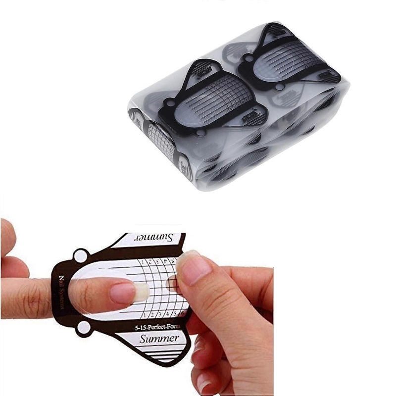 100 pcs Nail Art Tips Extension, Nail Art Transfer Sticker Form Guide Sticker Manicure Design Decoration Accessary