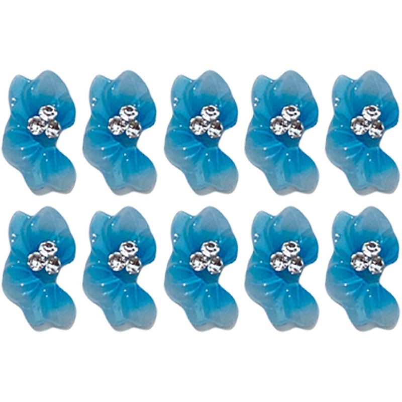 10Pcs Flower Nail Charms 3D Flower Charms for Nail Art Rhinestones Decorations Nail Charms for Womens Manicure Supplies