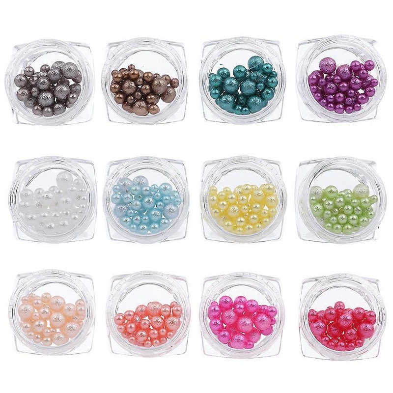 12 colors resin frosted beads nail art decoration 3D rhinestones for DIY manicure charm