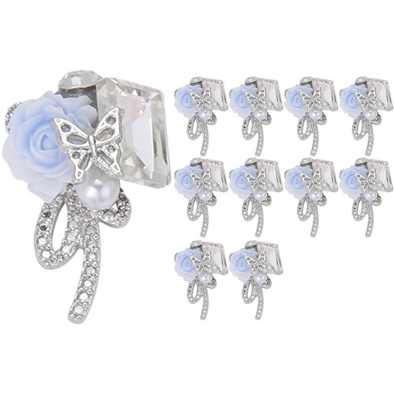 1PC 3D Nail Charms Butterfly Shaped Nail Rhinestones for Women Elegant DIY Nails Art Decoration Accessories