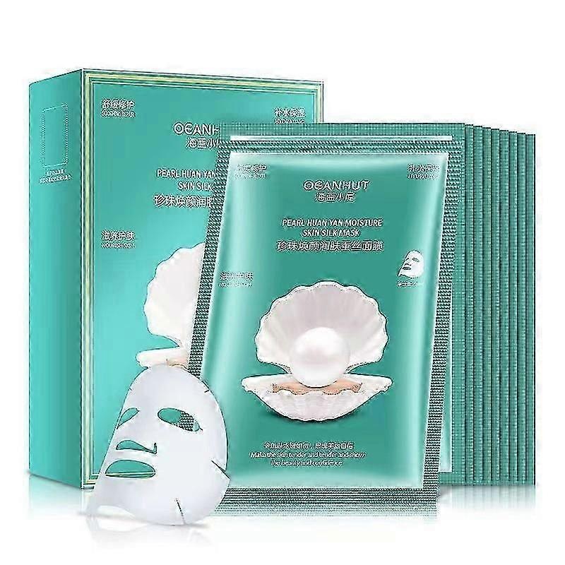 Marine Luminous Pearl Deep Moisture Skin Care Facial Mask - Boosting Brightening Moisturizing-10 Sheets for Dry Skin