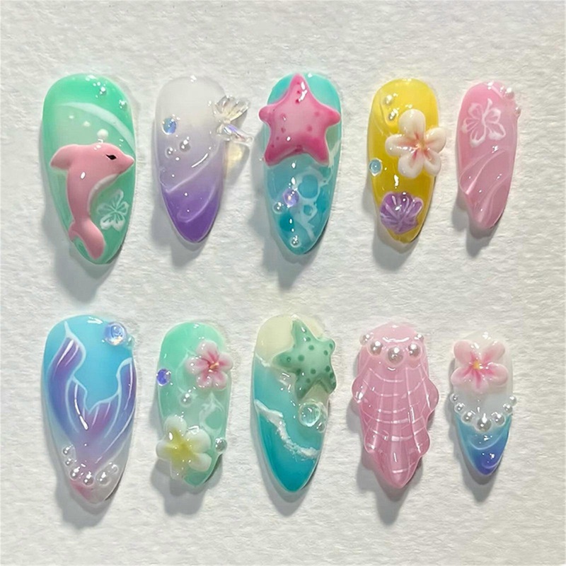 Press on Nail,Fake Nail Stick Glues on Nail Acrylic Nail with Designs Artificial False Nail for DIY Nail Art Designs