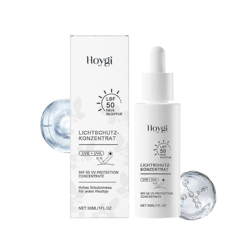Sunscreen Serum, Sunscreen SPF 50 + PA +++, UVA/UVB Lightweight Moisturizing Facial Sunscreen Serum, UV Protection Concentrate Serum